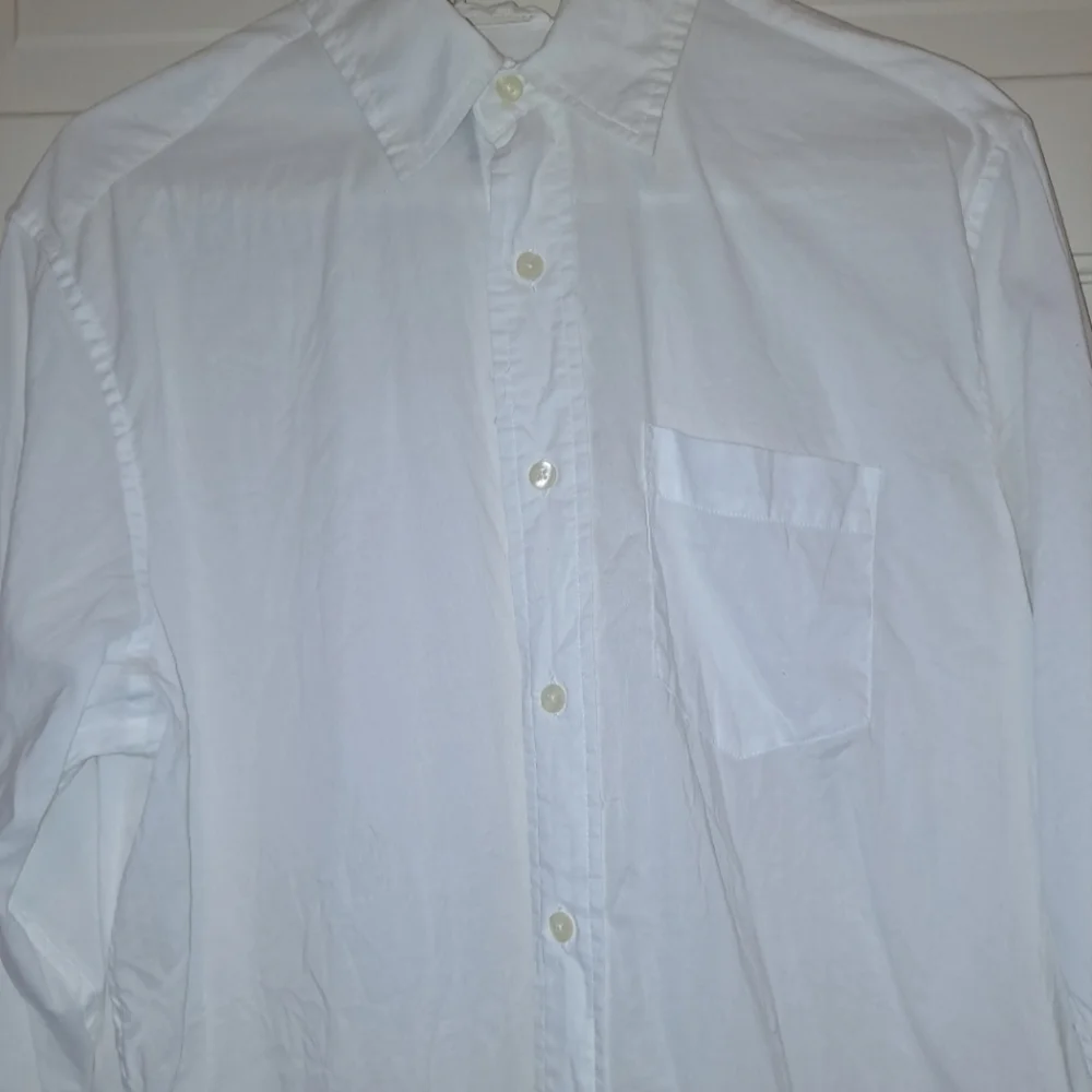 GAP white collared long sleeve button up shirt classic fit size medium blouse - Picture 14 of 14